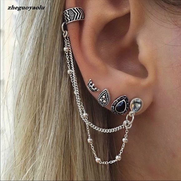 Jewelry - • Jade • Bohemian Ear Cuff & Earrings Set